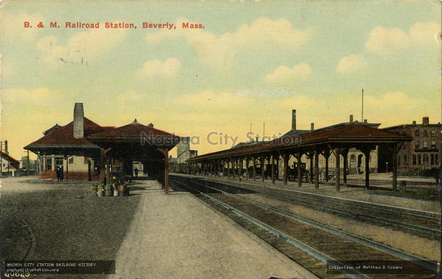 Postcard: Boston & Maine Railroad Station, Beverly, Massachusetts